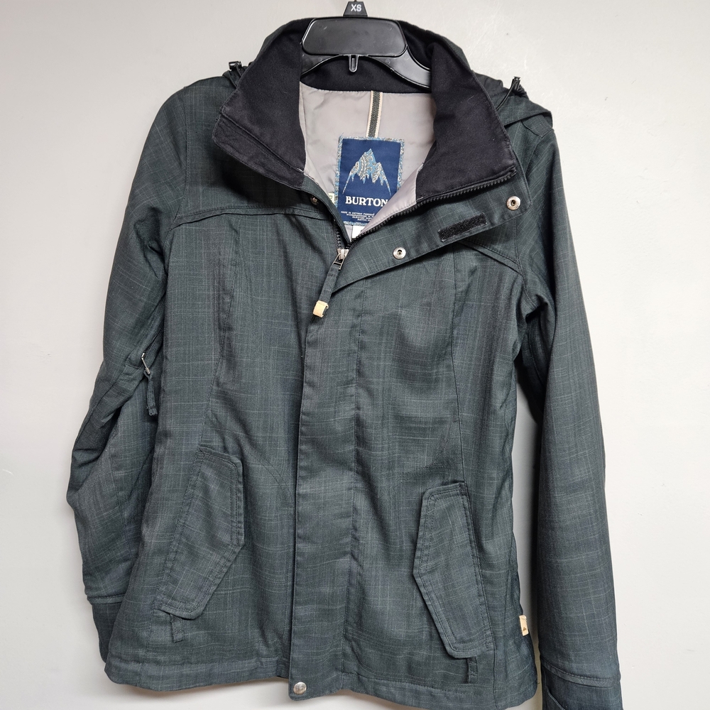 Burton Dryride Ski Jacket Women's Small Gray Winter Coat Hooded